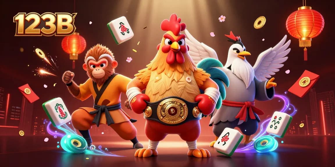 Engage with 123B's thrilling online gaming experience featuring colorful casino characters.