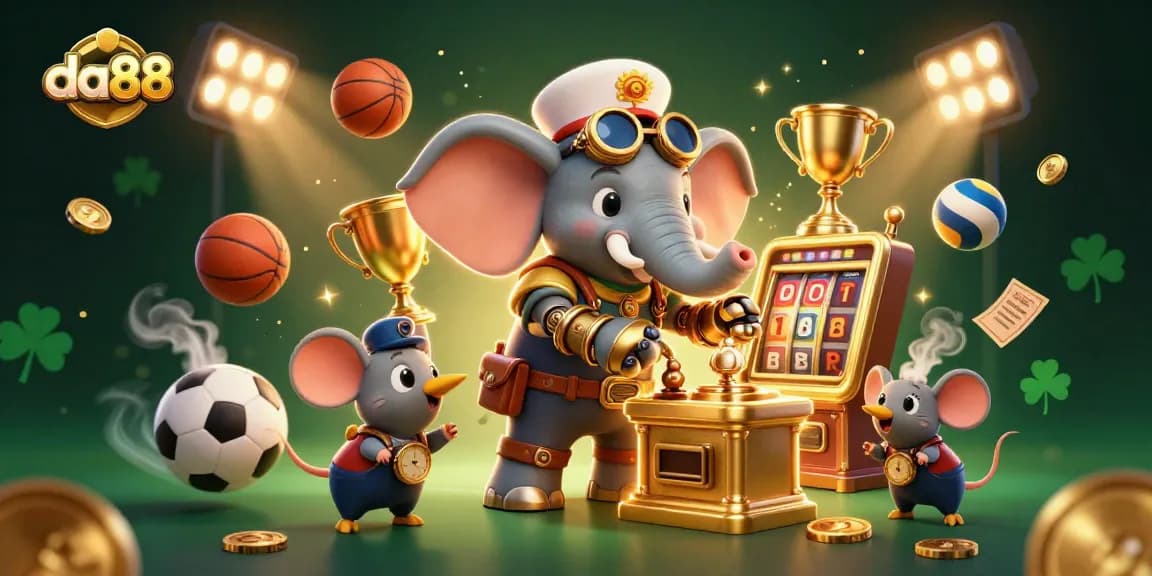 Engage in thrilling gameplay with da88 featuring a steampunk elephant at the slots!