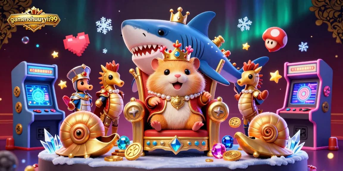 Engage your winning strategy at gamenohuuytin99 with a vibrant 3D casino illustration, featuring a hamster king.