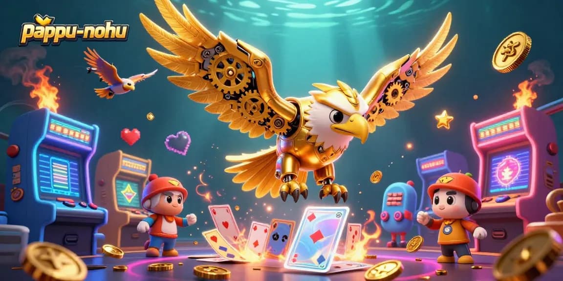 Experience the thrill of gameplay with pappu-nohu, featuring dynamic 3D character action in a vibrant casino setting.