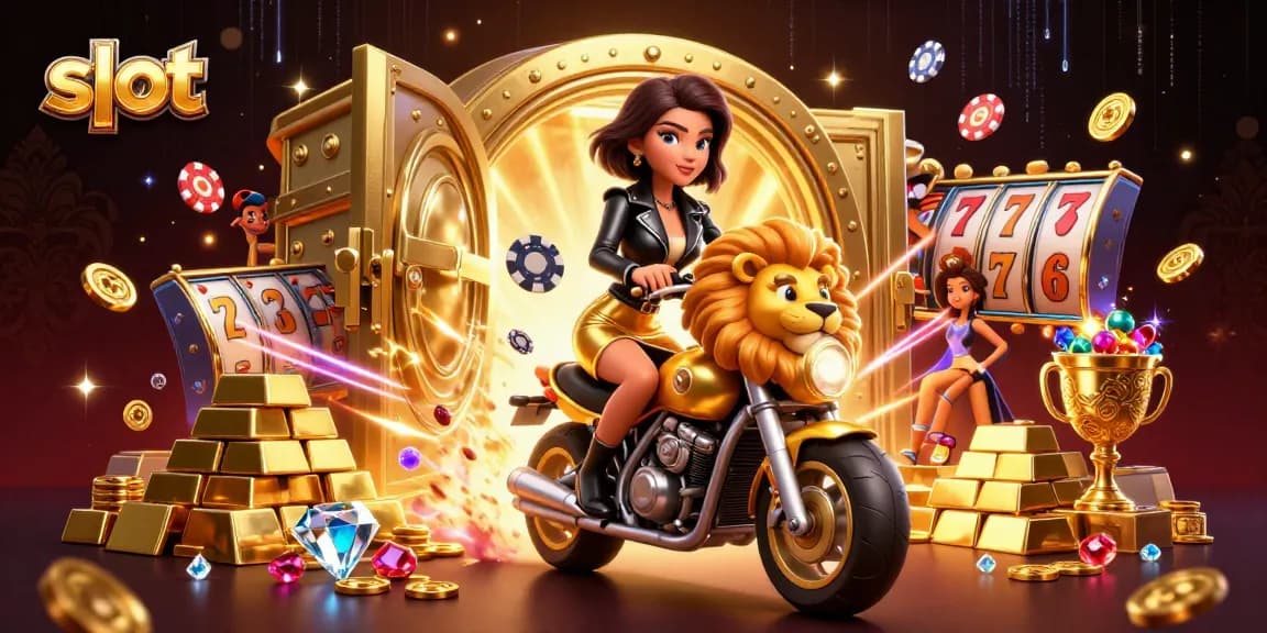 Spin to win on slots with this vibrant illustration showcasing winning elements in a casino scene.