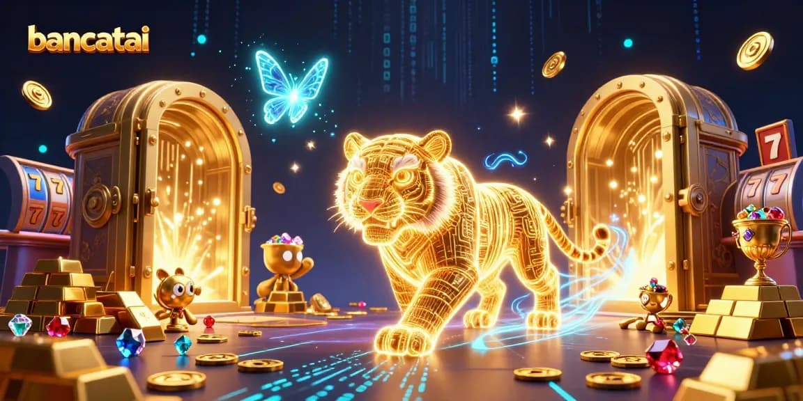 Experience thrilling slots action with bancatai's vibrant 3D casino scene and exciting gaming elements.