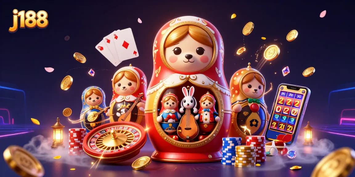 Experience the excitement of j188 with enchanting characters in a vibrant casino scene!