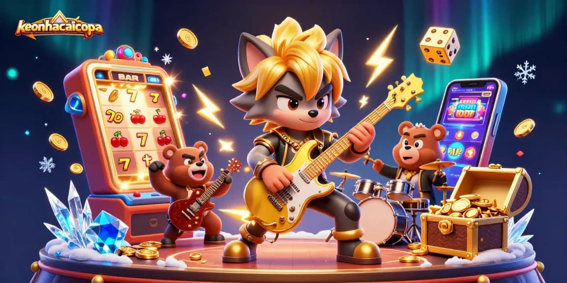 Experience the thrill of winning in keonhacaicopa's animated jackpot scene filled with casino excitement.