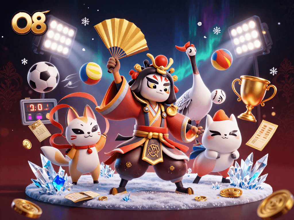 Engage in O8's immersive betting scene with dynamic characters and rich casino elements.