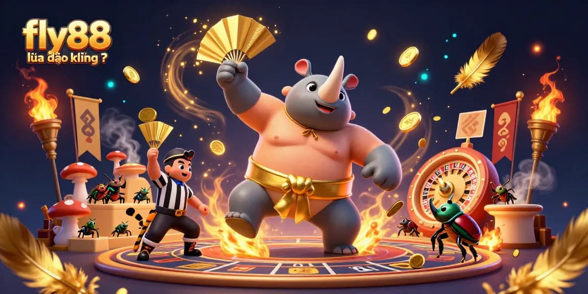 Experience fly88 lừa đảo không ? with thrilling bets and excitement in this dynamic 3D illustration of a casino scene.