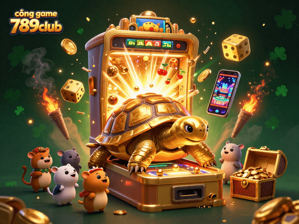 Experience excitement at cổng game 789club with a dynamic casino scene featuring vibrant games.