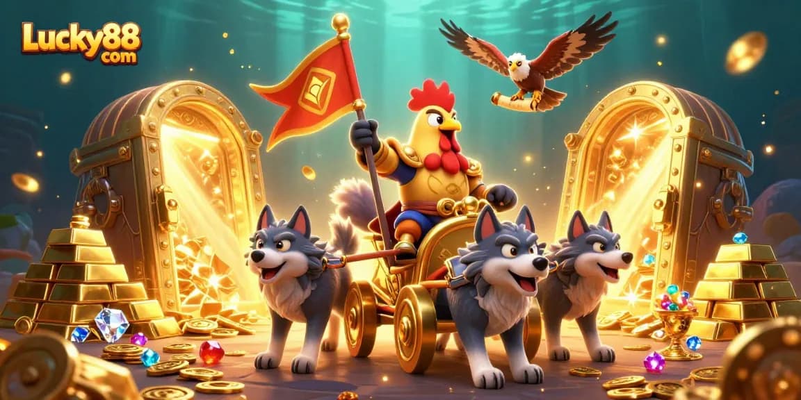 Engage with Lucky88 com's gaming charm in a dynamic casino-themed illustration.