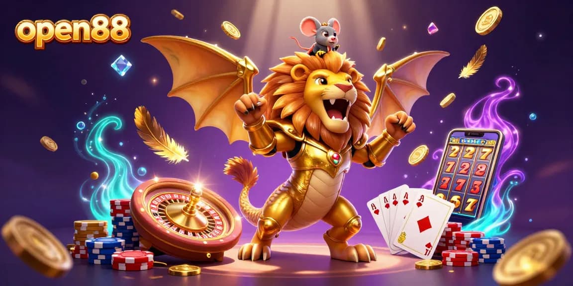 Experience thrilling gameplay at open88 with a vibrant 3D casino world full of gold and excitement!
