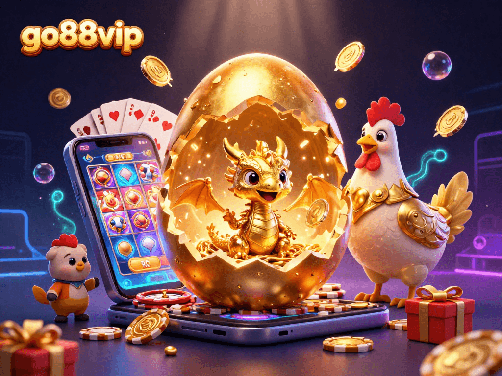 Spin the reels at go88vip with golden dragon casino illustration, combining luck and strategy.