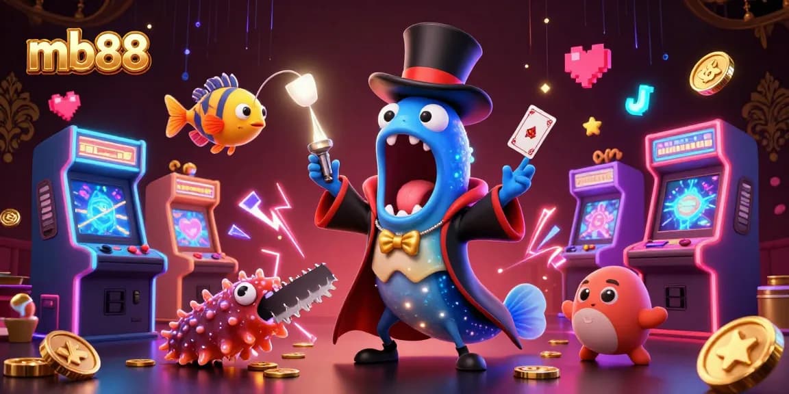 Experience thrilling mb88 gaming action with vibrant characters and casino elements in a dynamic scene.