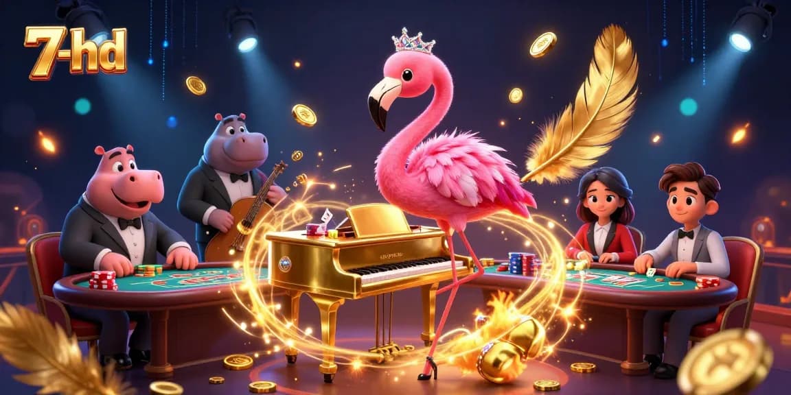 Experience dynamic casino action with 7-hd, vibrant characters, golden tokens, and poker excitement.