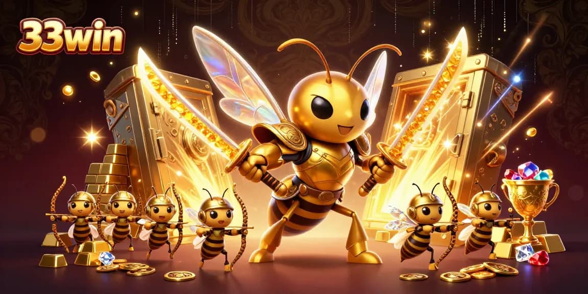 Engage in thrilling gameplay at 33win with a vibrant casino illustration featuring exciting elements.