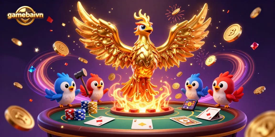 gamebaivn showcases an exhilarating poker scene with vibrant elements of strategy and winning potential.