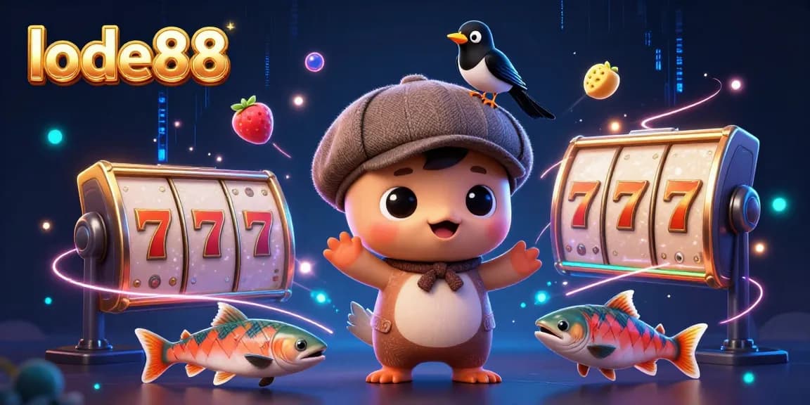 Experience lode88 slots with vibrant characters and dynamic gaming elements in an immersive 3D illustration.