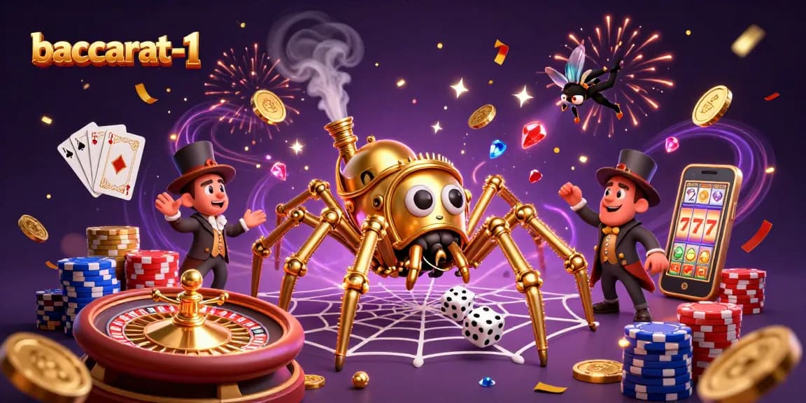 Engage in exciting baccarat-1 gameplay with a dynamic casino-themed illustration showcasing thrilling game elements.