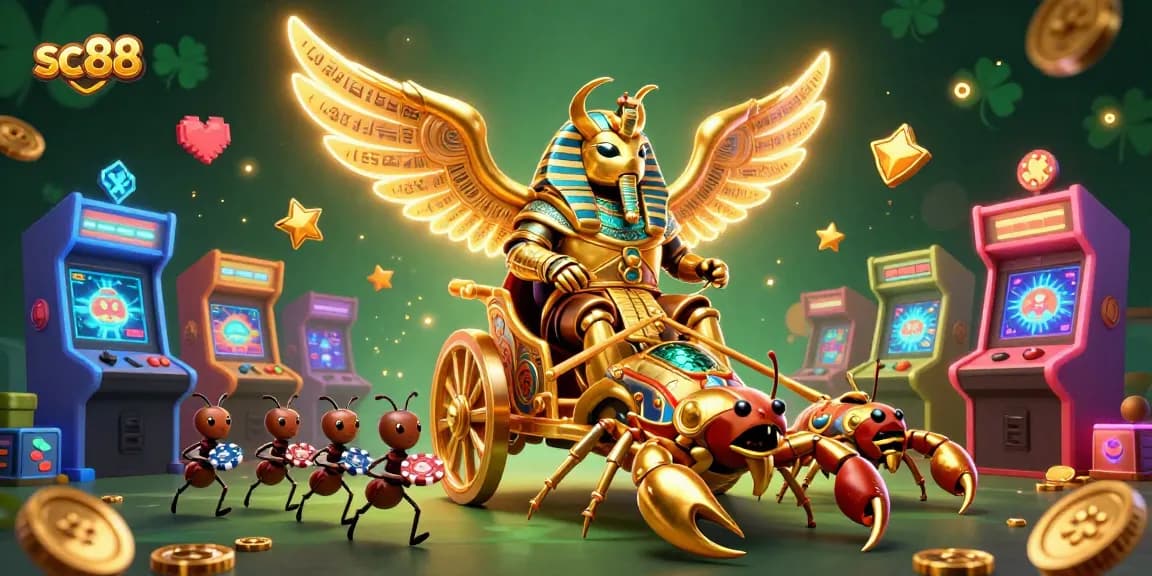 Experience thrilling gaming action at sc88 with vibrant 3D characters and casino-themed elements.