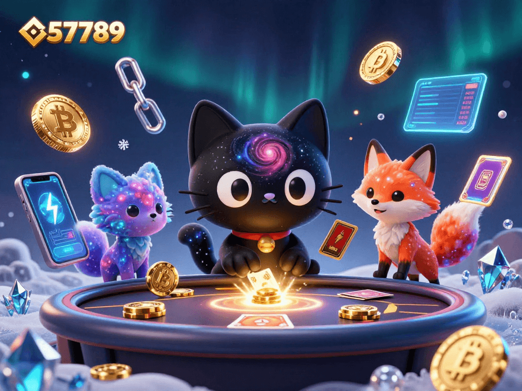 Experience thrilling gameplay at 057789 with a vibrant cosmic casino scene featuring 3D characters.