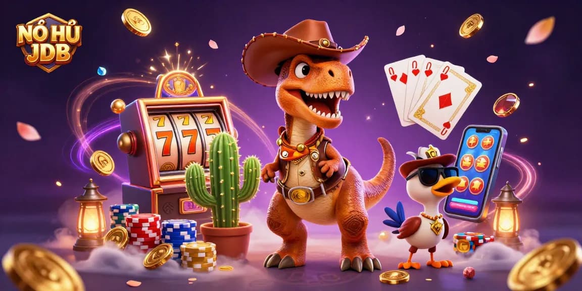 Spin the reels and win big in the NỔ HŨ JDB world with vibrant casino characters and exciting game elements.