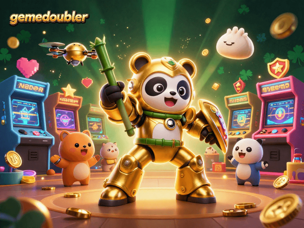 Experience gamedoubler's thrilling gameplay in an immersive 3D arcade and casino atmosphere.