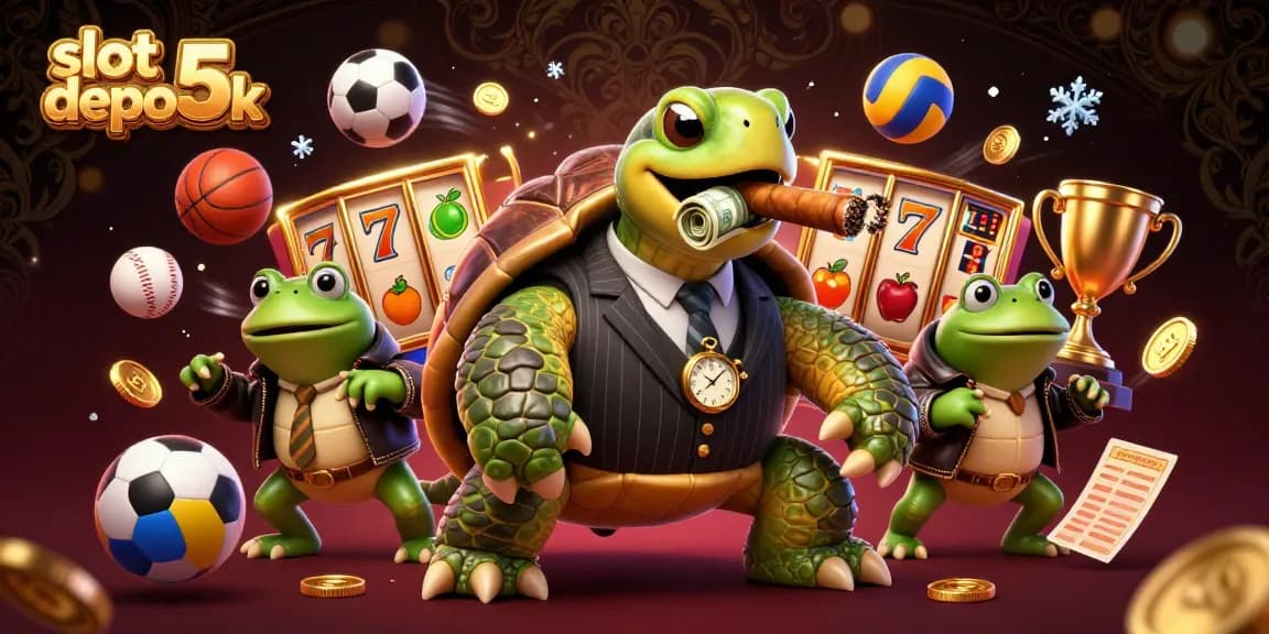 Experience the thrill of the slot depo 5k with vibrant slot reels and characters in action.