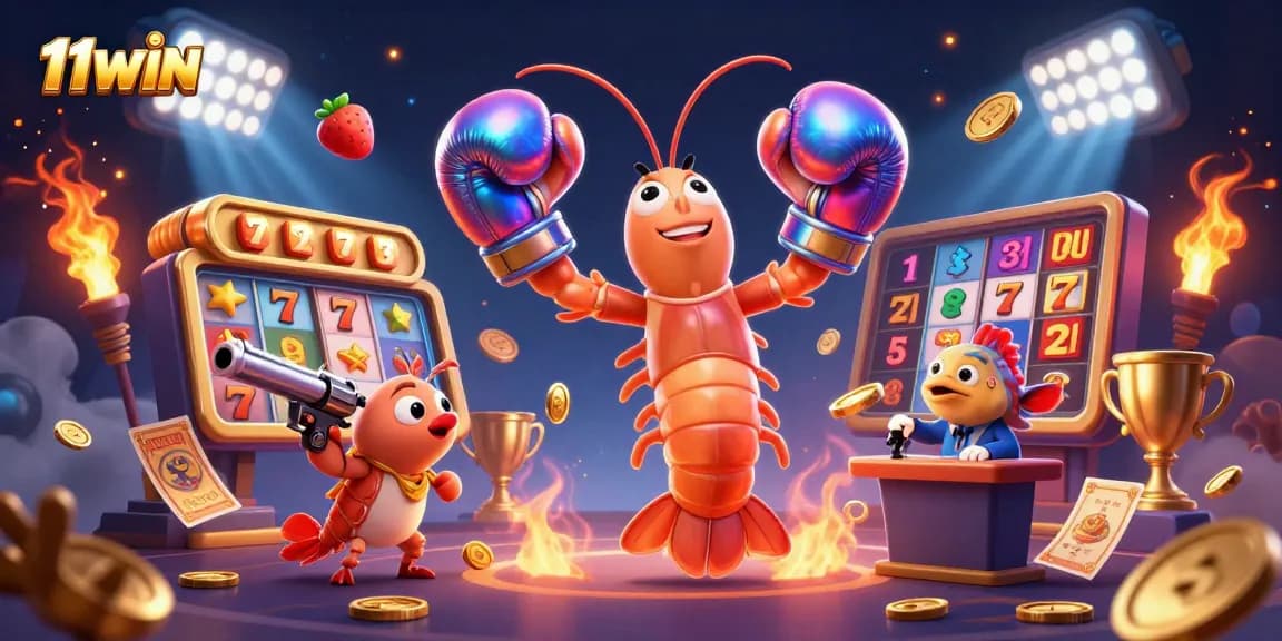 Engage with 11WIN's thrilling online slots featuring vibrant characters and dynamic gameplay.