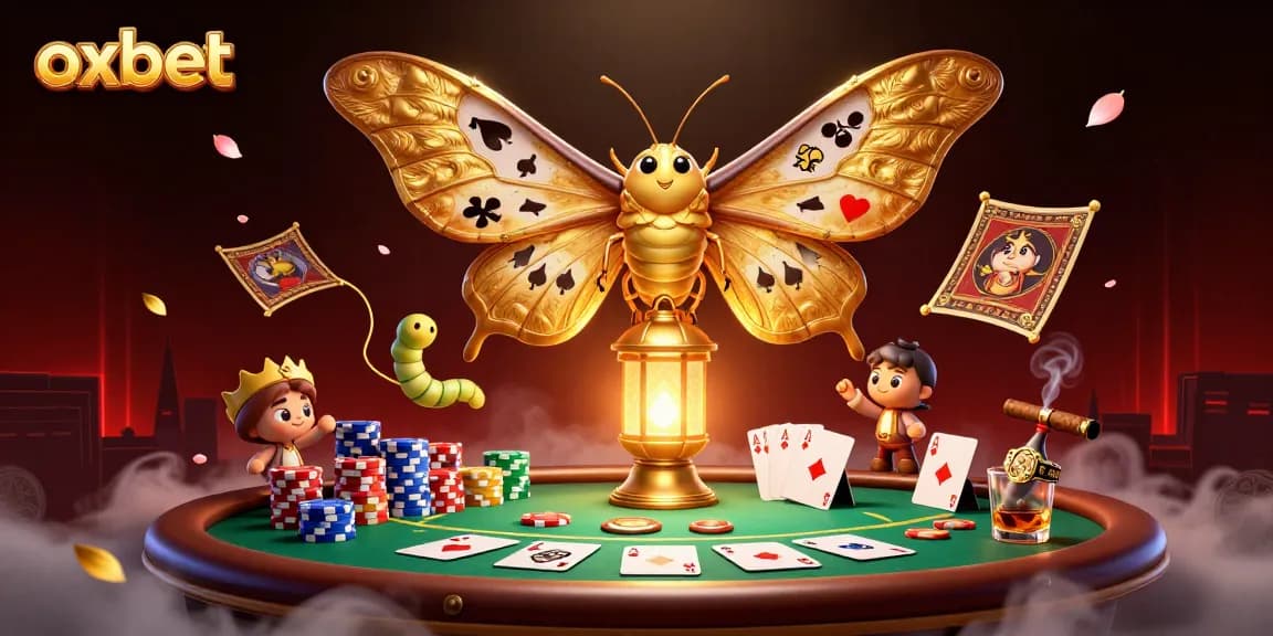 Play exciting games with oxbet's spectacular casino elements featuring card suits, poker tables, and vibrant visuals.