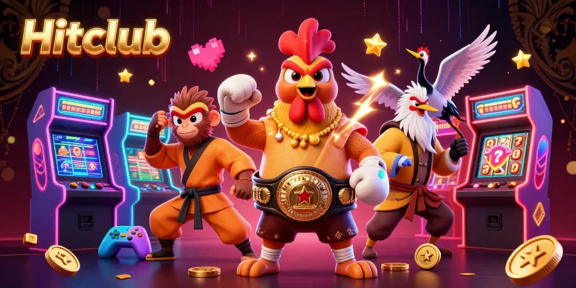 Experience Hitclub with thrilling characters and vibrant casino gaming elements in an energetic setting.