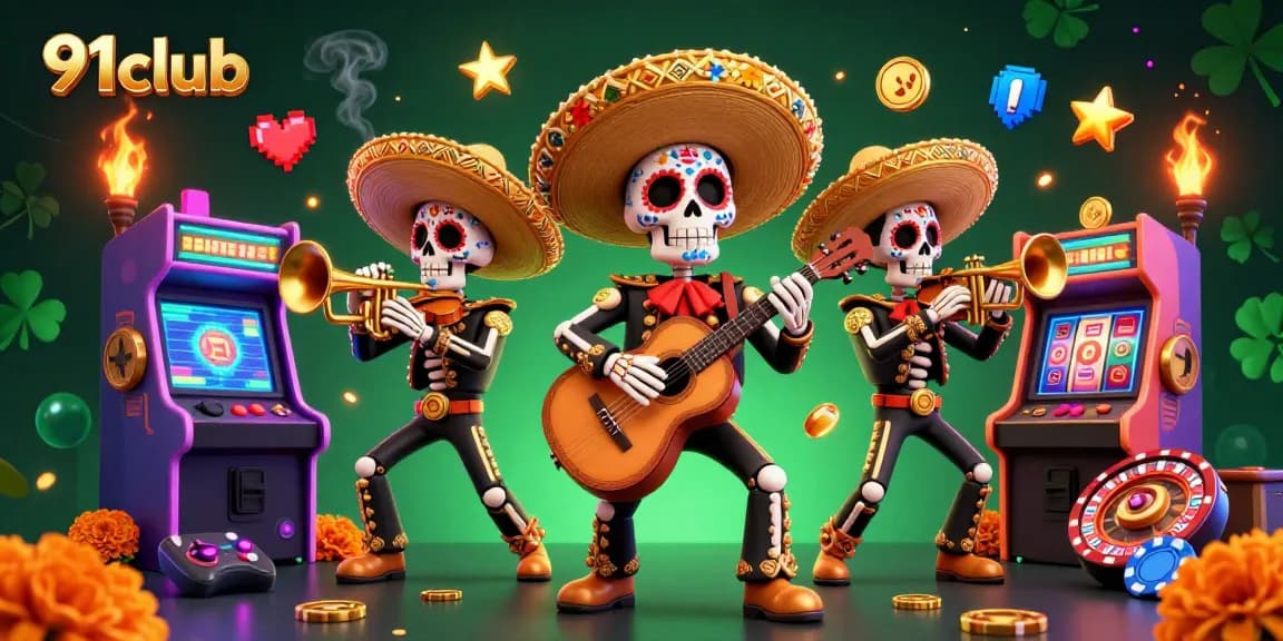 Experience the excitement of 91club with vibrant gaming characters and festive themes.