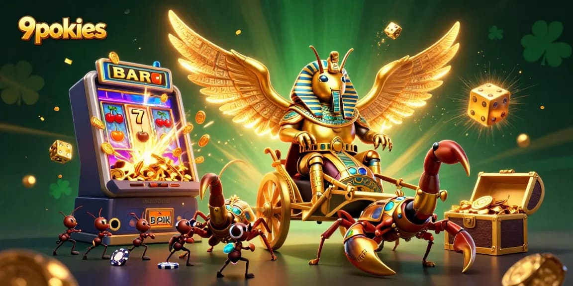 Win big with 9pokies in this lively 3D casino scene featuring dynamic gaming action.