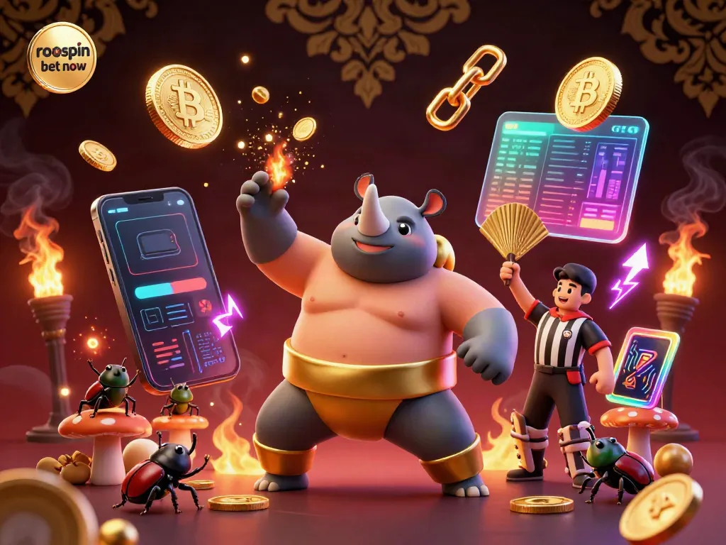 Experience dynamic gaming with Roospin Bet Now as a sumo beetle champion dominates the casino arena.