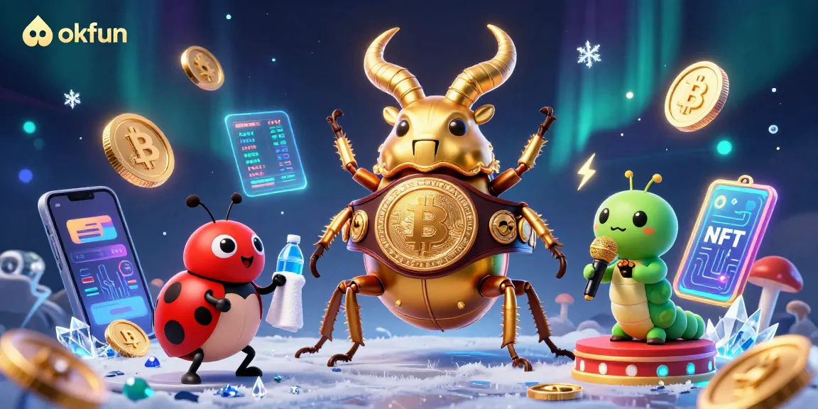 Engage with okfun's vibrant casino atmosphere featuring thrilling crypto elements and animated characters.