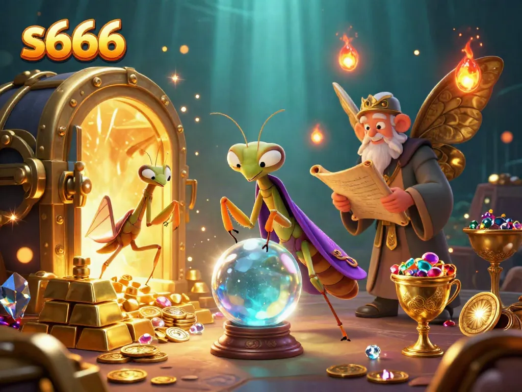 Engage with the mystical s666 casino experience featuring a fortune teller and treasure symbols
