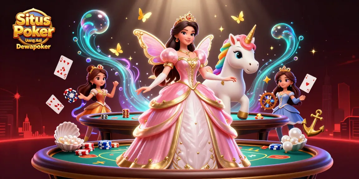 Situs Poker Uang Asli Dewapoker showcases a glamorous Asian woman at a poker table, capturing the essence of online gaming.