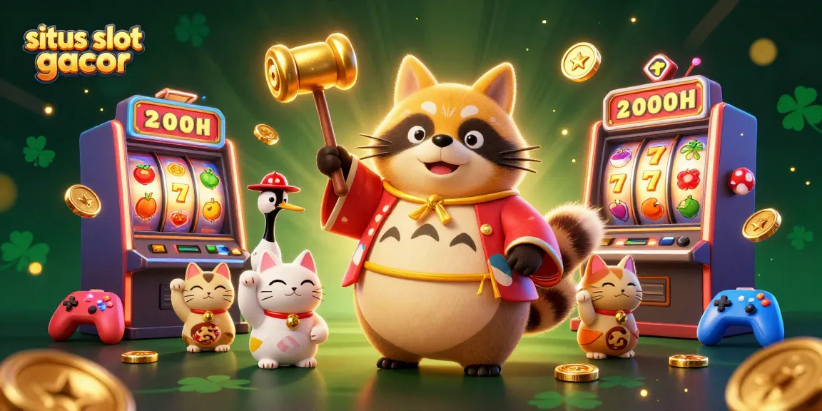 Experience the thrilling excitement of situs slot gacor with cheerful characters in a lively 3D casino setting.