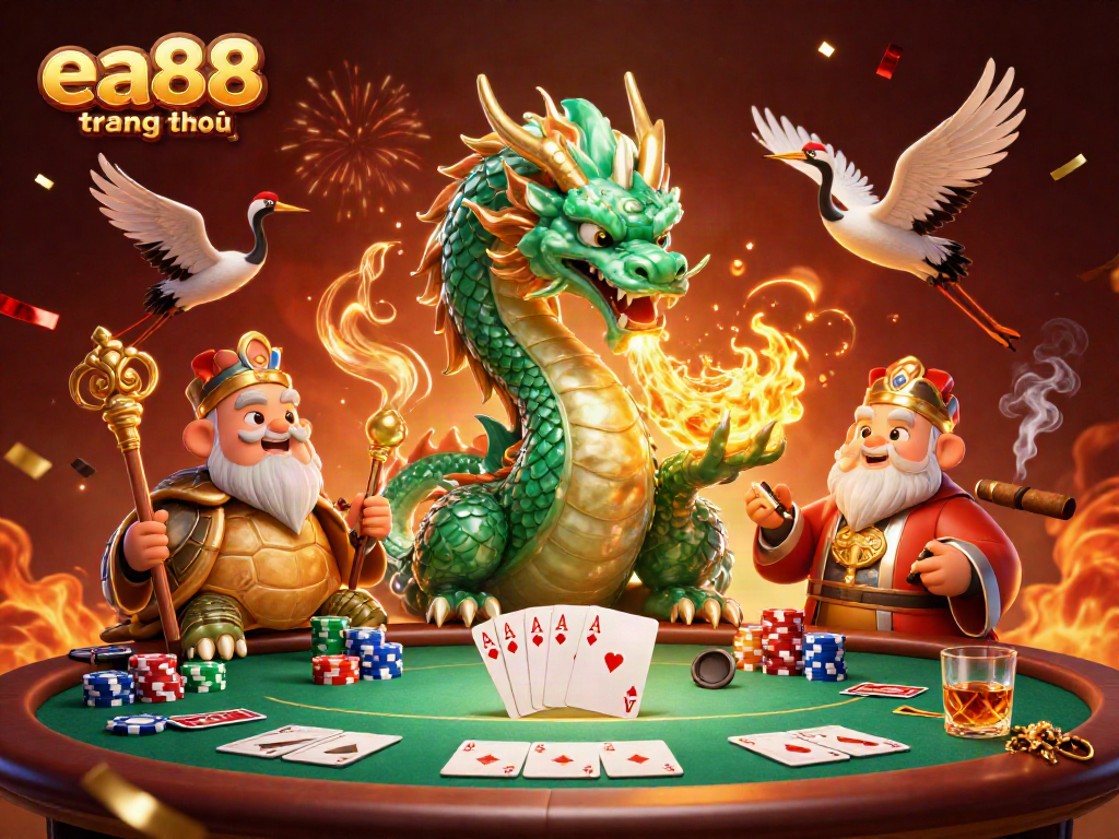 Experience thrilling poker action with the massive jade dragon in a vibrant ea88 trang chủ scene