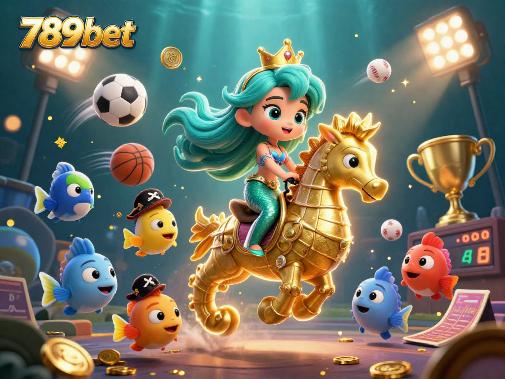 Experience exciting sports betting with 789bet in a vibrant, animated underwater casino world.