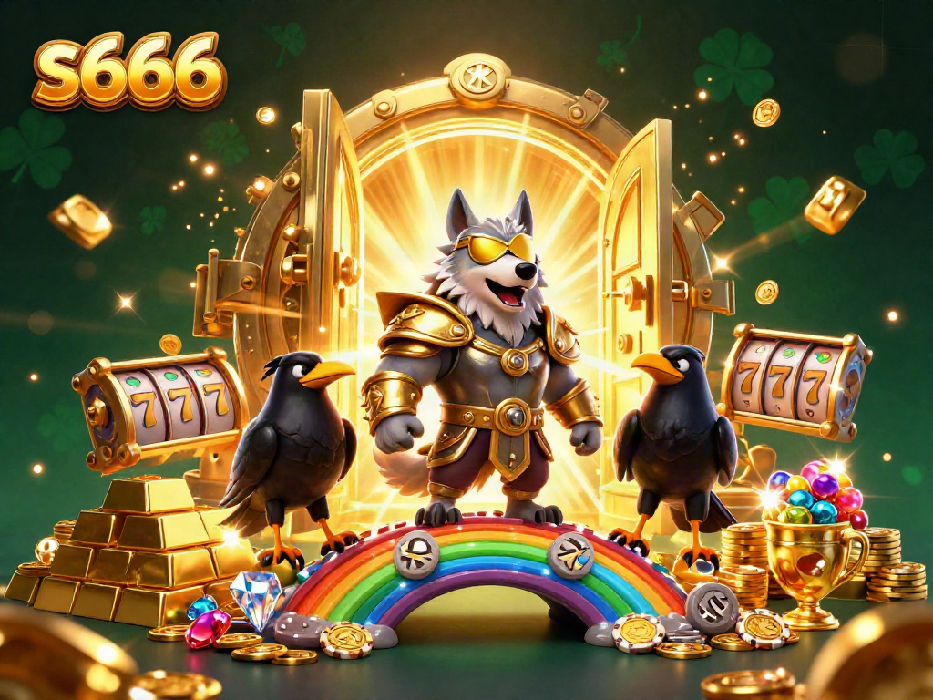 Join the action at s666 with Odin and his ravens amidst slot reels and casino treasures.