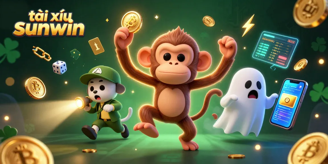 Engage in tài xỉu sunwin excitement with a ghostly puppy tracking a juggler in a vibrant casino.
