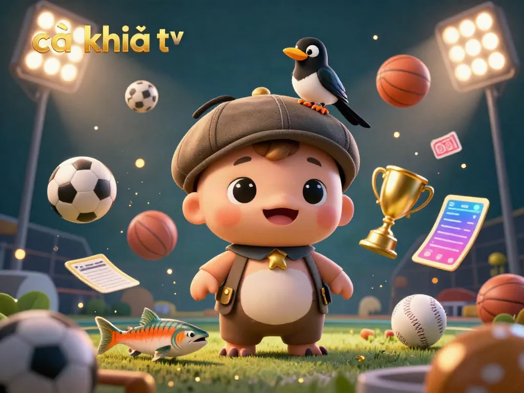 Engage with cà khịa tv as a vibrant scene showcases a cute baby Nessie surrounded by sporting action and betting excitement.