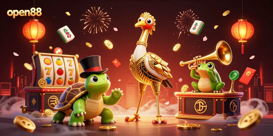 Join the excitement at open88 with vibrant slot reels and dynamic characters in a lively speakeasy setting.