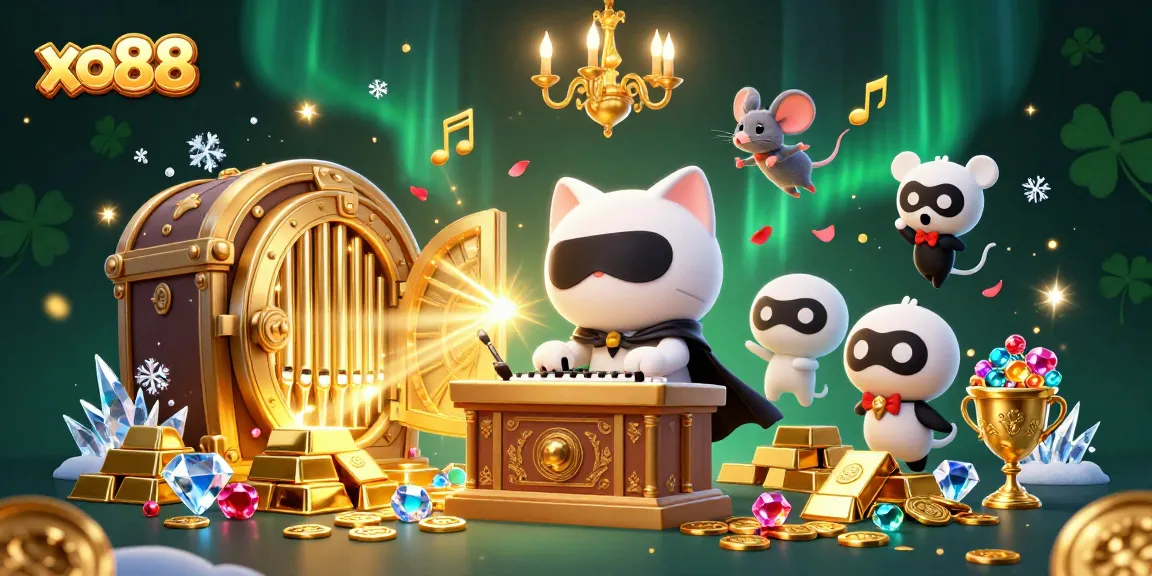 Experience excitement with xo88 at a vibrant, opulent casino scene filled with treasures.