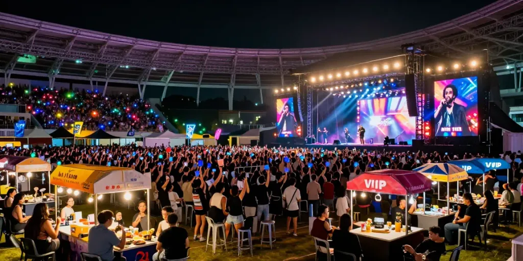 The Weeknd performing at Jakarta's After Hours concert, showcasing vibrant festival atmosphere for freecoloringsheets.net audience.