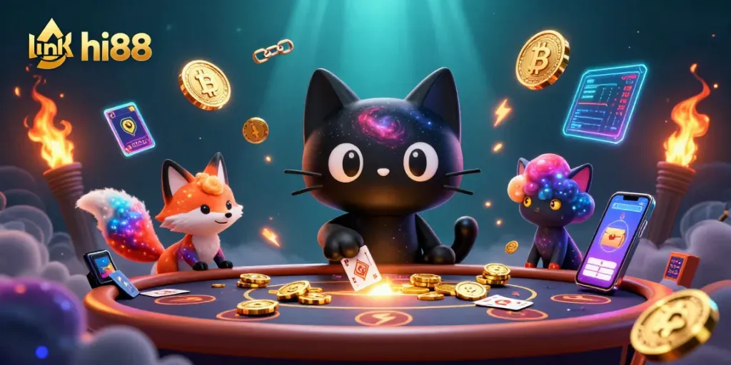 Experience the excitement of link hi88 with vibrant cosmic casino elements and playful characters.