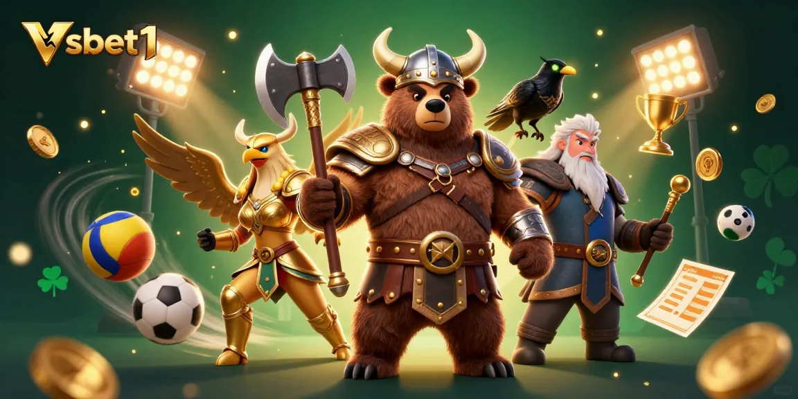Engage with thrilling betting action at vsbet1, featuring Viking and Valkyrie in a lively casino scene.