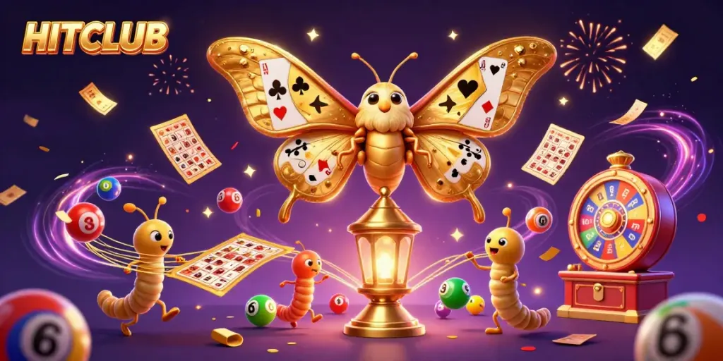 Join the excitement at HITCLUB with vibrant lottery balls and golden ticket celebrations.