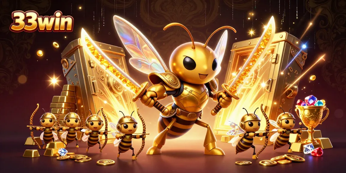 Engage in thrilling gameplay at 33win with a vibrant casino illustration featuring exciting elements.