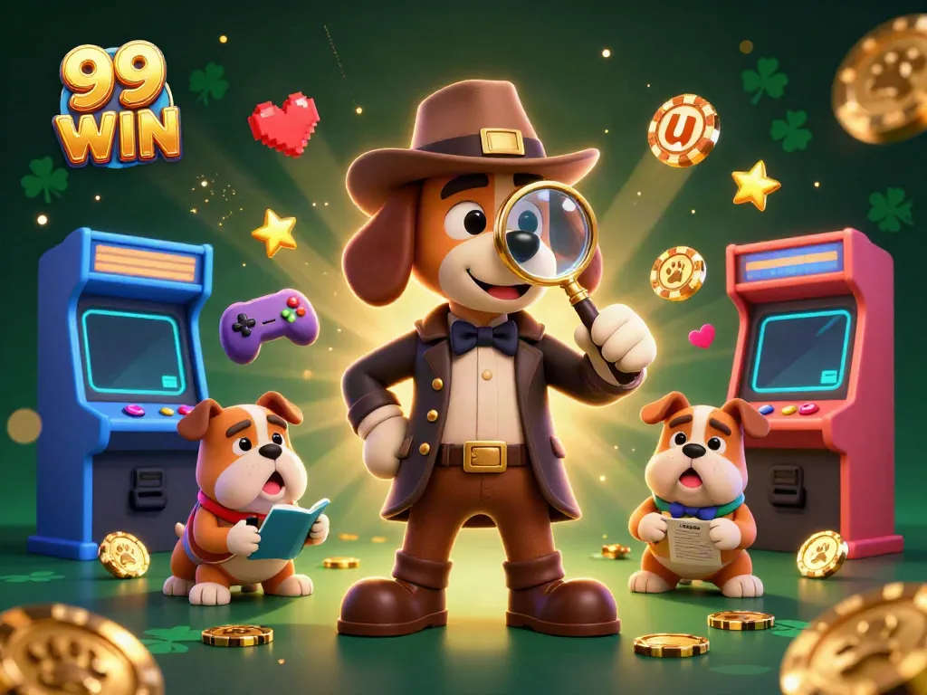 Investigate golden poker chips with 99 WIN's unique gaming experience in a vibrant casino scene.