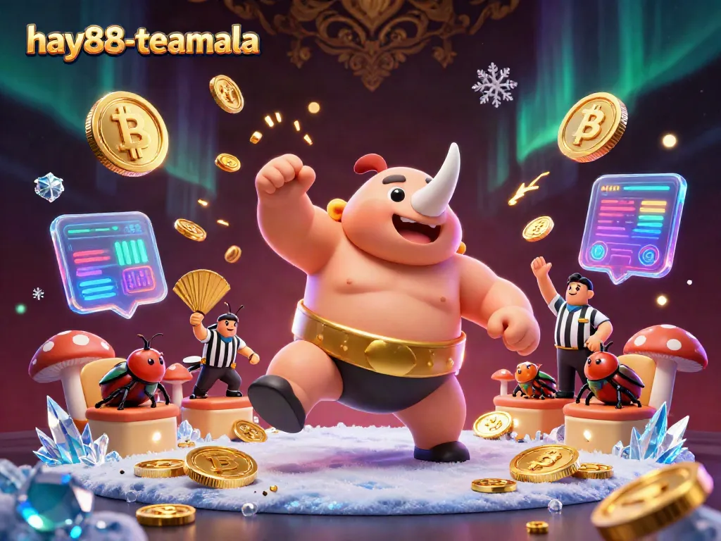 Experience the vibrancy of hay88-teamala with a dynamic casino scene featuring unique characters and glowing coins.