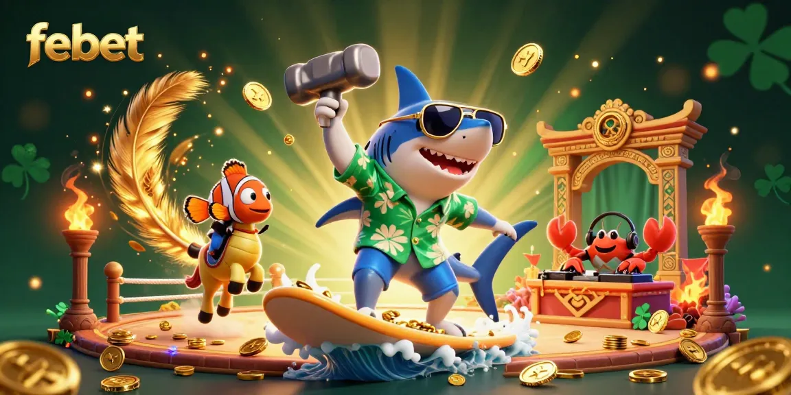 Experience the excitement of febet with a vibrant 3D casino illustration featuring amazing characters and dynamic gaming elements.